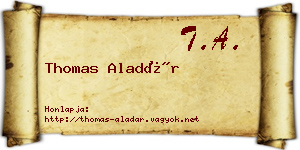 Thomas Aladár névjegykártya